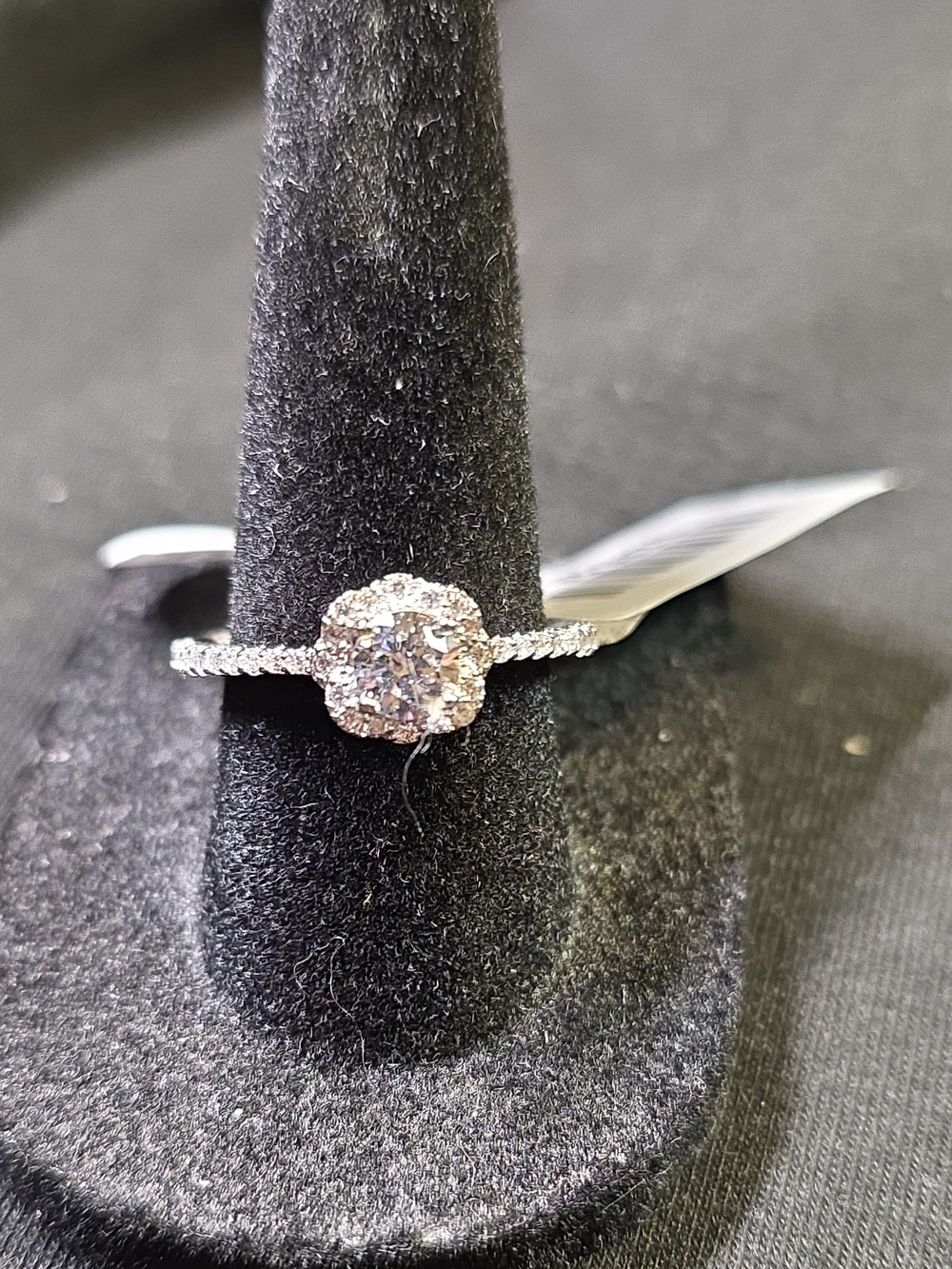 Sterling Silver Halo White Spinel Cluster Ring - Size 7